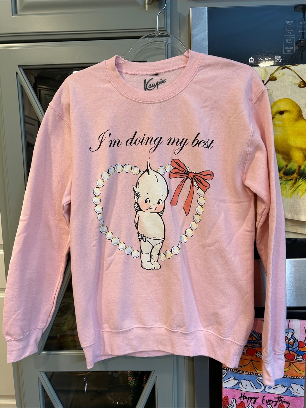 Kewpie Sweatshirt - "I'm Doing My Best" Graphic NWOT Small